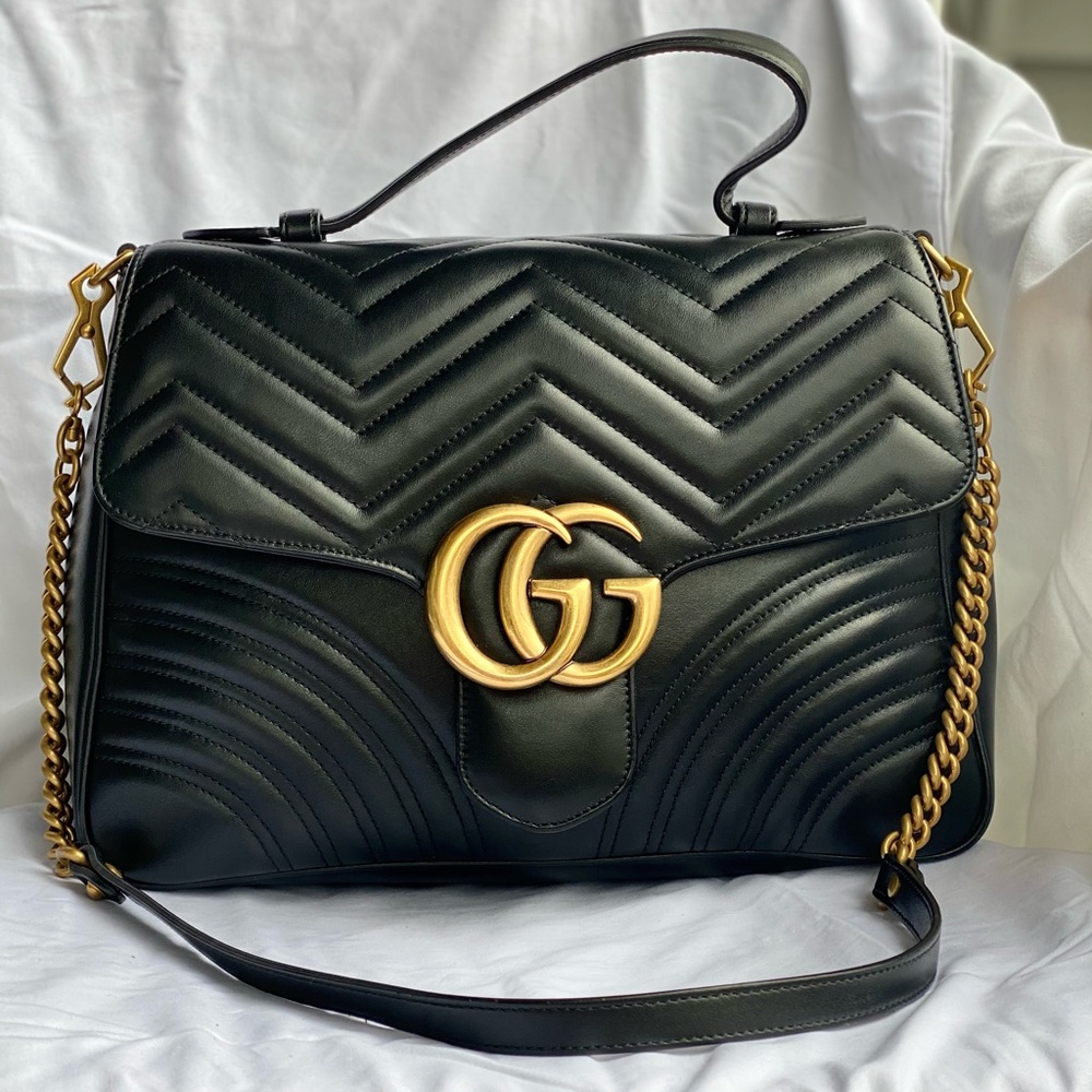 Top Handle Marmont Gg Large Black Women Cross Body Bag